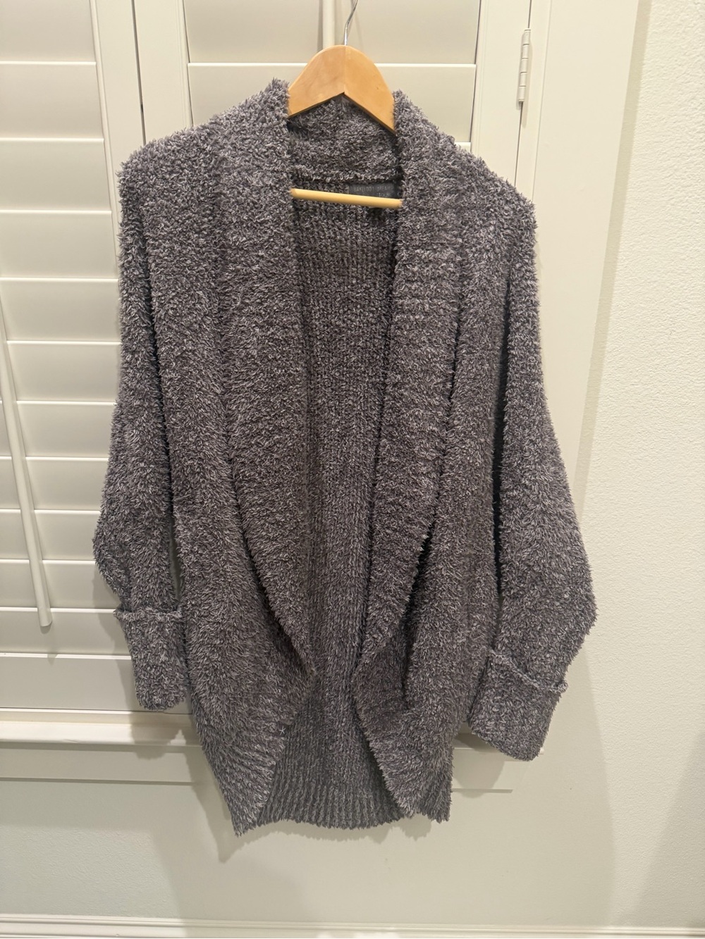 Barefoot Dreams Cozy Open-Front Gray Women's Cardigan Sweater S/M